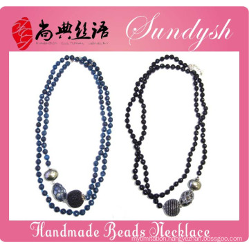 Fashion Winter Jewelry Handmade Natural Agate Long Beads Necklace